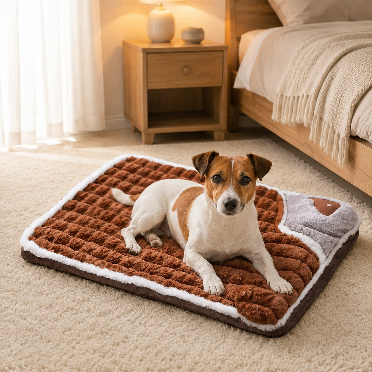 DOG CAT BED WITH PROFILED FOAM AND ORTHOPEDIC PILLOW 60x40cm Brand DAZAPETS
