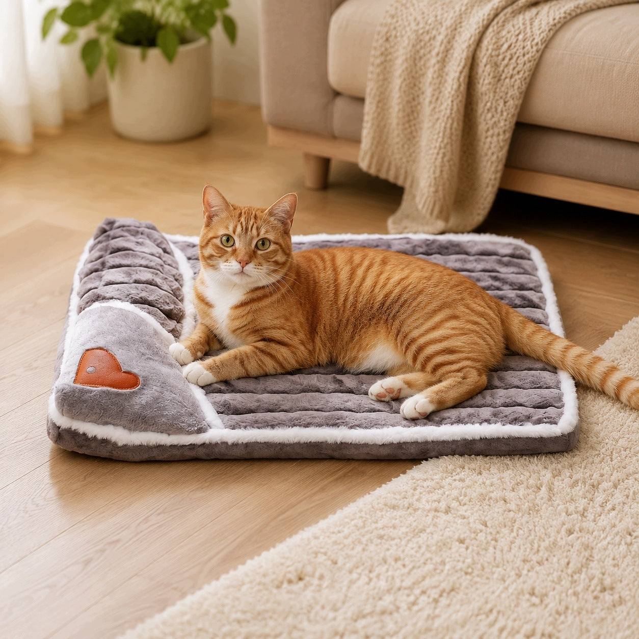 DOG CAT BED WITH PROFILED FOAM AND ORTHOPEDIC PILLOW 60x40cm Packaging status original