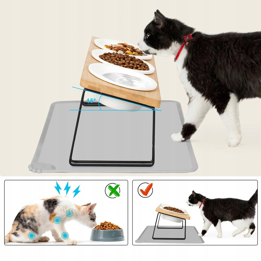 DOG CAT BOWL ON FOOD AND DRINKING WATER RACK STRONG 3-PIECE Packaging status original