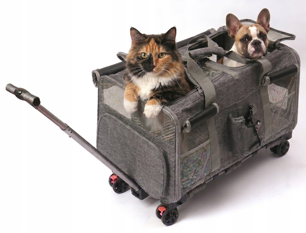 DOG CAT CARRIER CARRY BAG WITH XL WHEELS