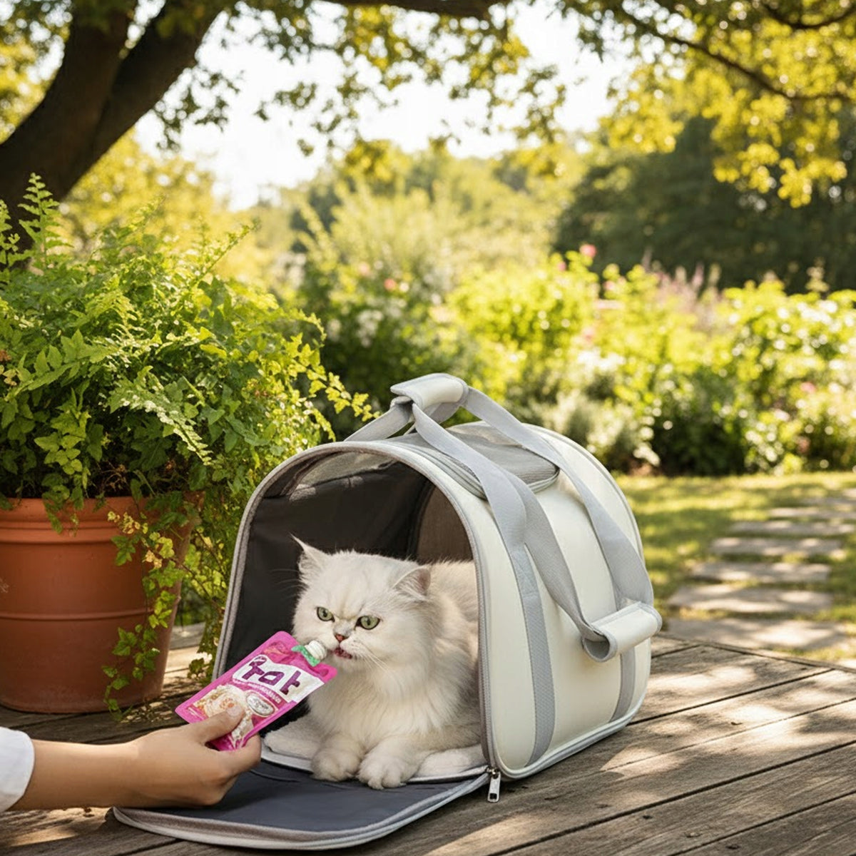 DOG CAT CARRIER M CARRY BAG TRAVEL INSERT STURDY Color beige