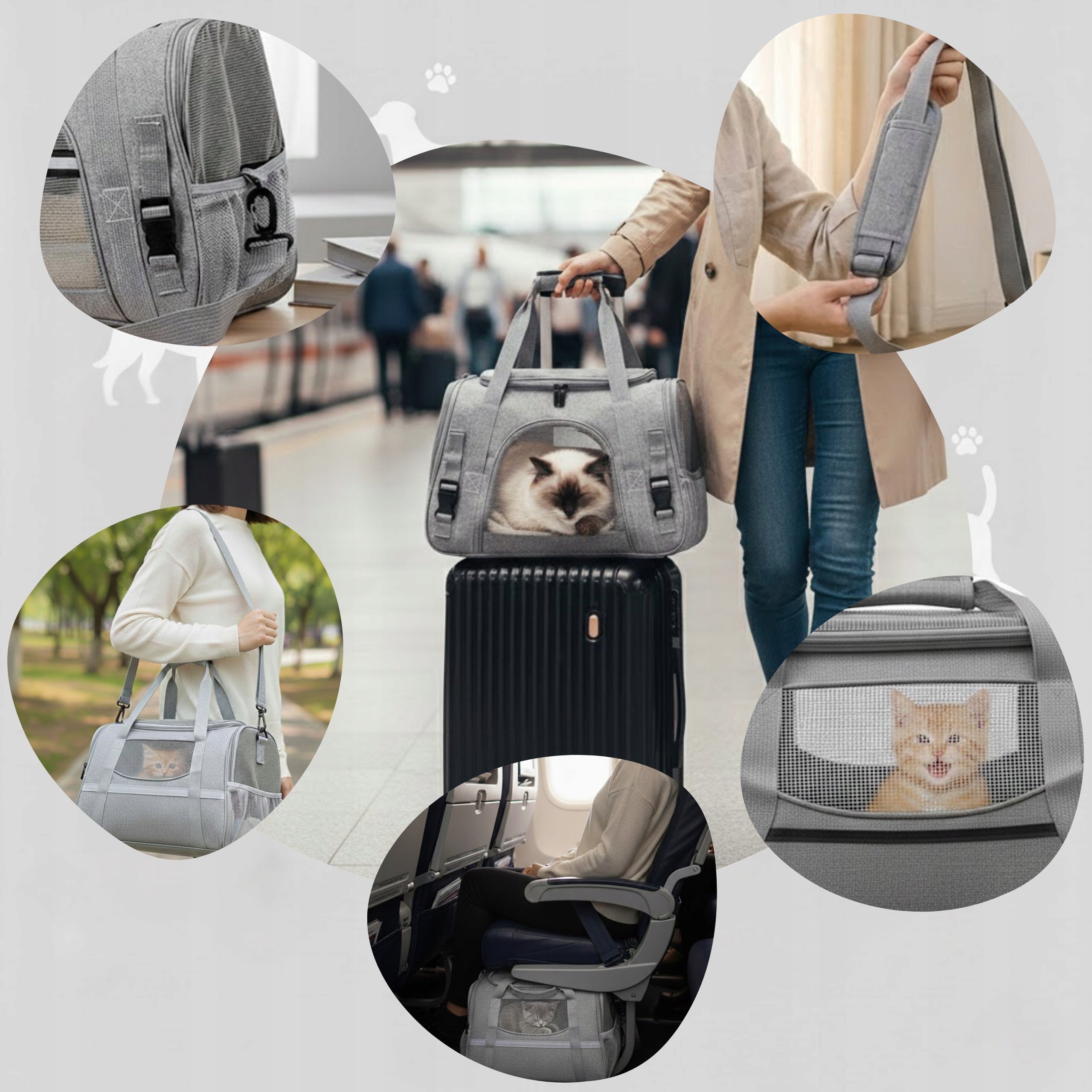 DOG CAT CARRIER TRAVEL BAG SOLID SOFT FOR TRAIN CAR Brand DAZAPETS
