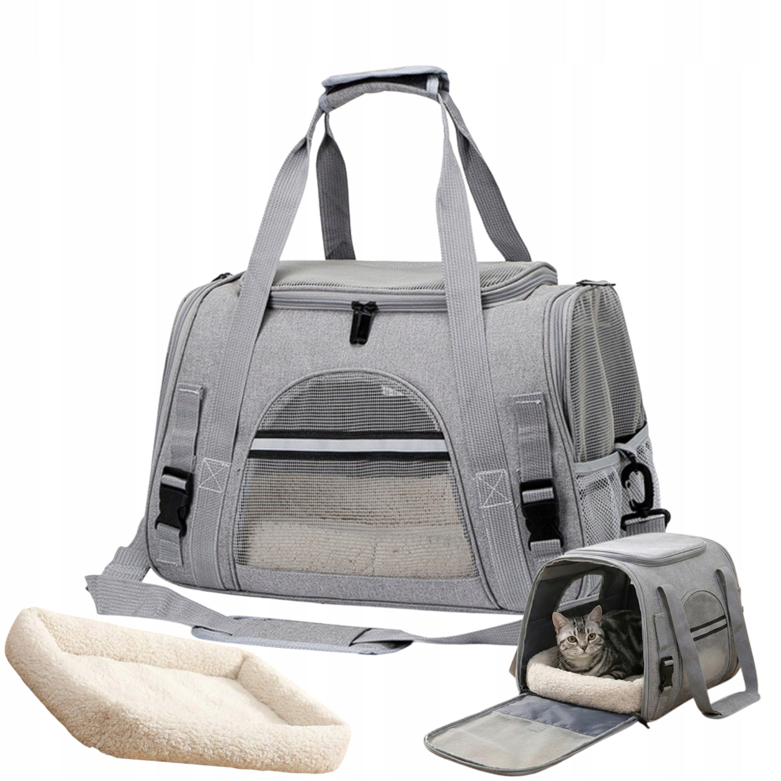 DOG CAT CARRIER TRAVEL BAG SOLID SOFT FOR TRAIN CAR