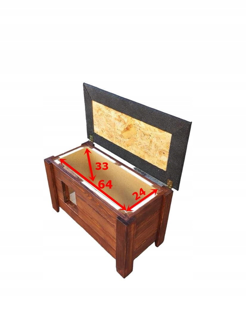 DOG CAT KENNEL INSULATED ALL WOODEN WHOLE with curtain at the entrance Brand Raw-Drew