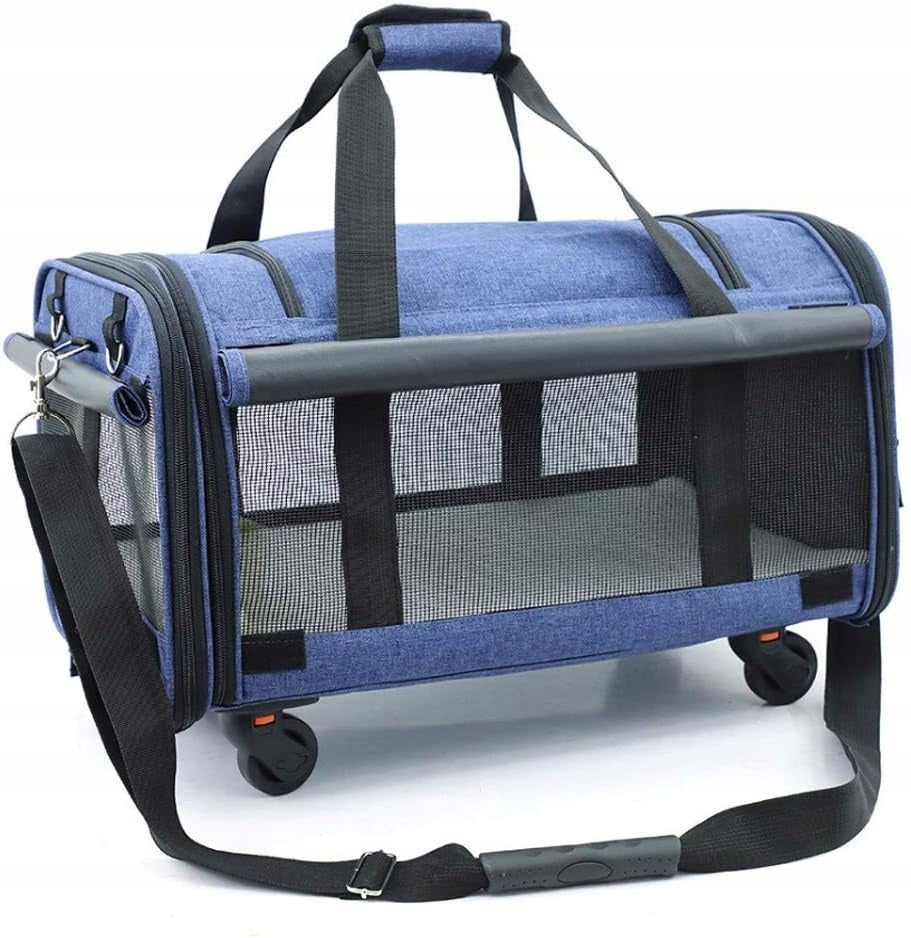 DOG CAT TRANSPORTER CARRY BAG WITH WHEELS