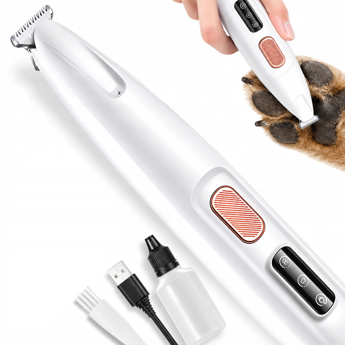 DOG CLIPPER CAT ANIMALS TRIMMER QUIET LED BATTERY