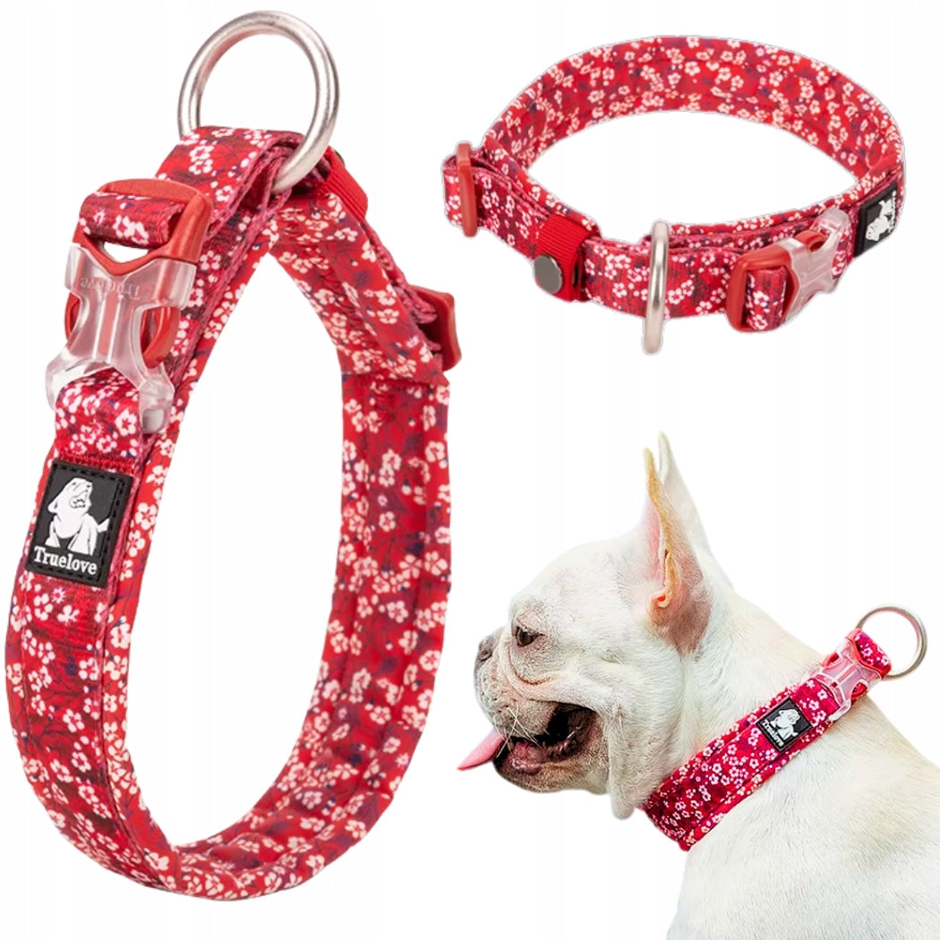 DOG COLLAR LIGHT STRONG TRUELOVE BLOSSOM RED S