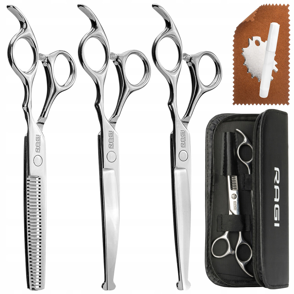 DOG CUTTING SCISSORS DOG HAIRDRESSER Set for Clipping in Case