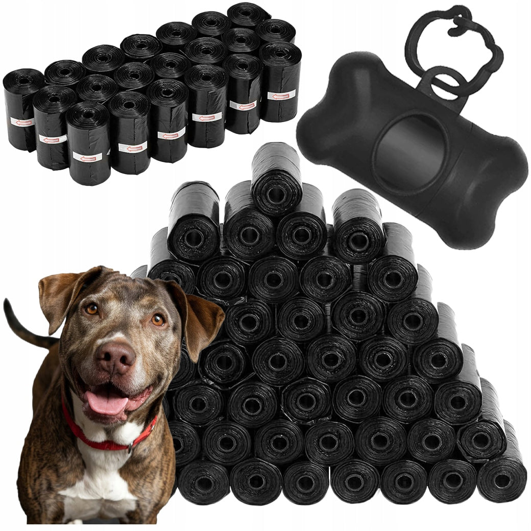 DOG FECES BAGS poop dog bags black strong 1400 pieces + CASE
