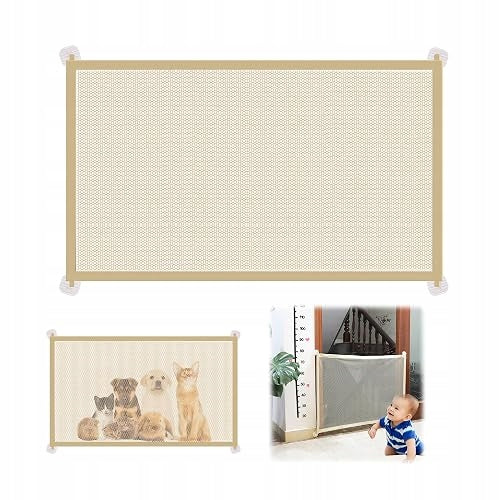 DOG GATE NYLON STAIR BARRIER CHILDREN NO DRILLING FOR CHILDREN