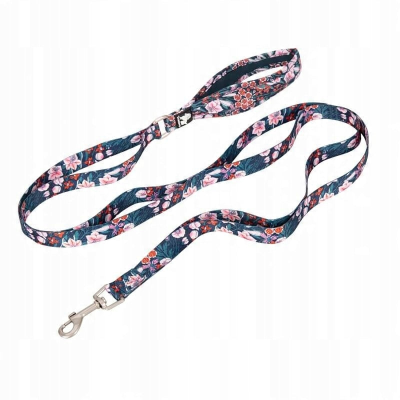 DOG LEASH TRUELOVE BLOSSOM NAVY BLUE-RED 1,4M SIZE S