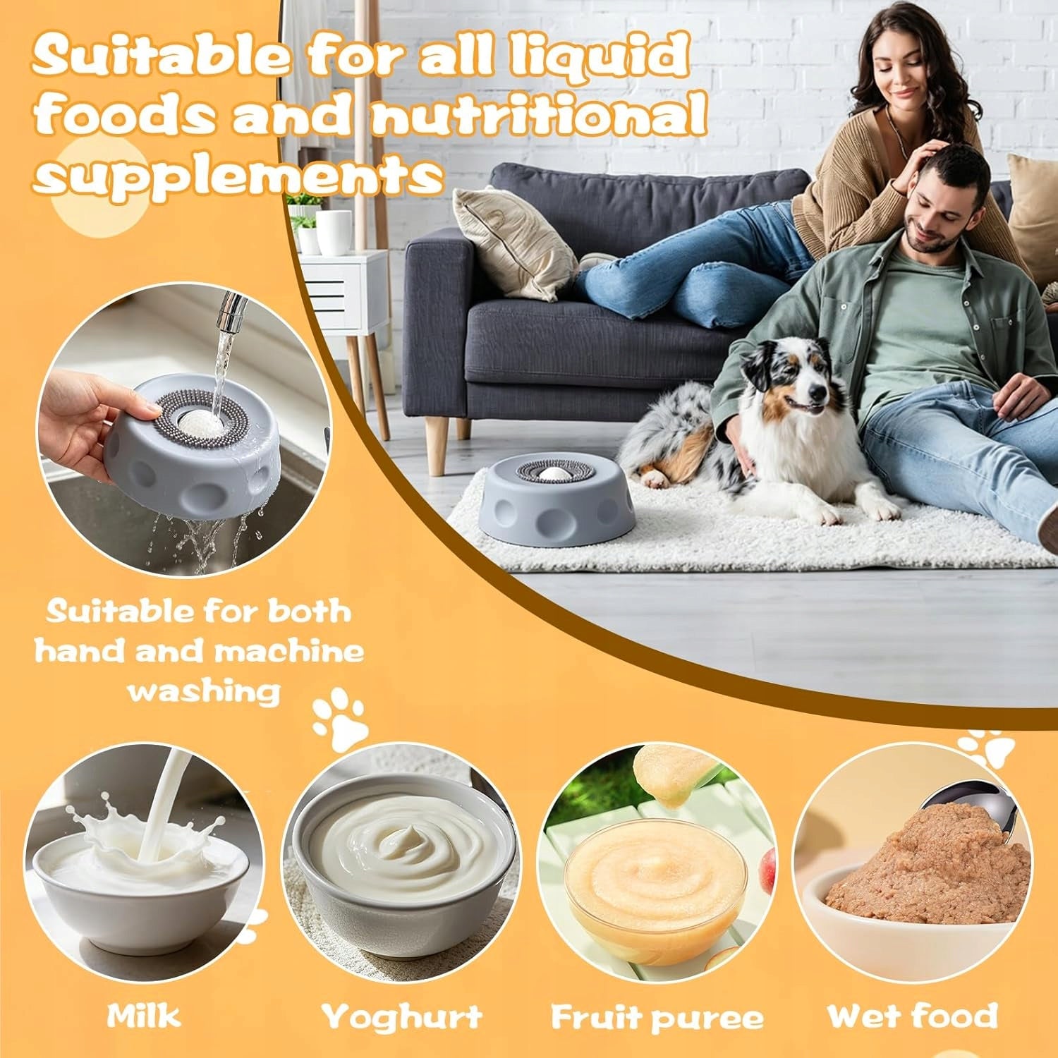DOG LICKING BOWL WITH SUCTION CUP AND SLOW FOOD BALL Manufacturer code 0634479657801