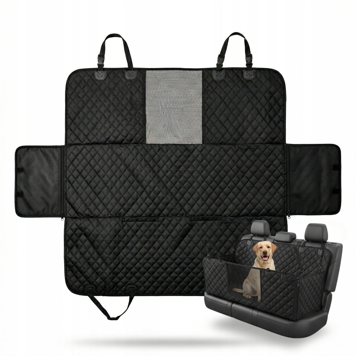 DOG MAT stiffened for car playpen car seat belts