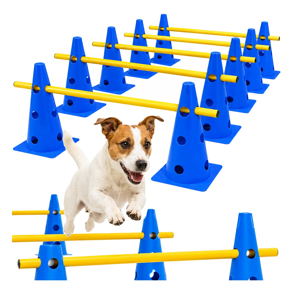 DOG OBSTACLE COURSE TRAINING 10 BARREL POSTS COMBINED Packaging status original