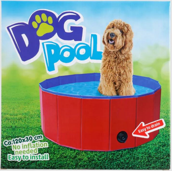 DOG POOL FOLDING GARDEN 80x30cm BLUE Shape round