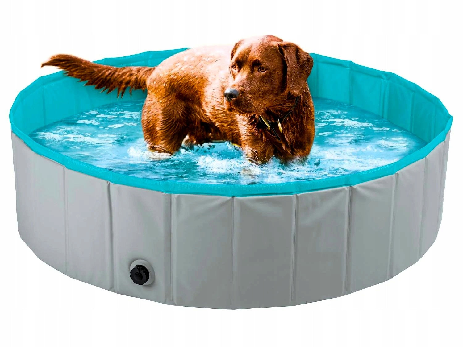 DOG POOL LARGE FOLDING GARDEN PLAYPEN 120 x 120 x 30 cm GREY 340L Packaging status original