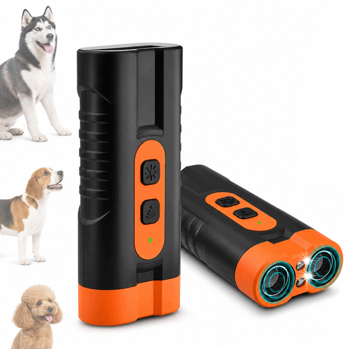 DOG REPELLENT ULTRASONIC TRAINER FLASHLIGHT LED ANTI BARKER