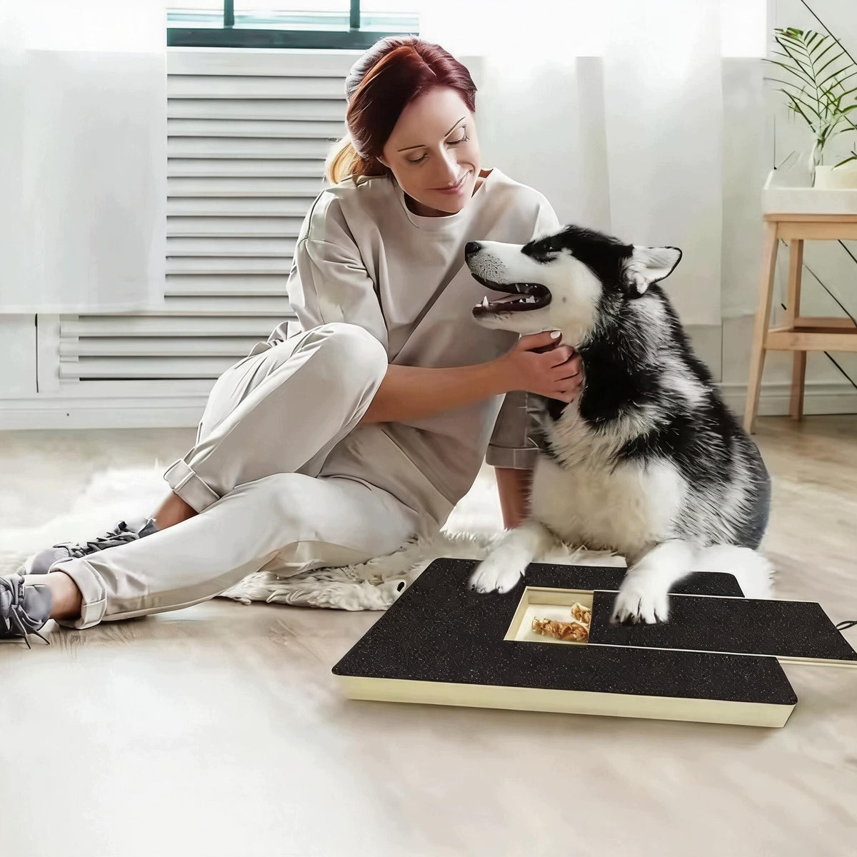 DOG SCRATCHER CLAW CLOTH WOODEN BOARD 35X25X3CM FOR TREATS Packaging status original