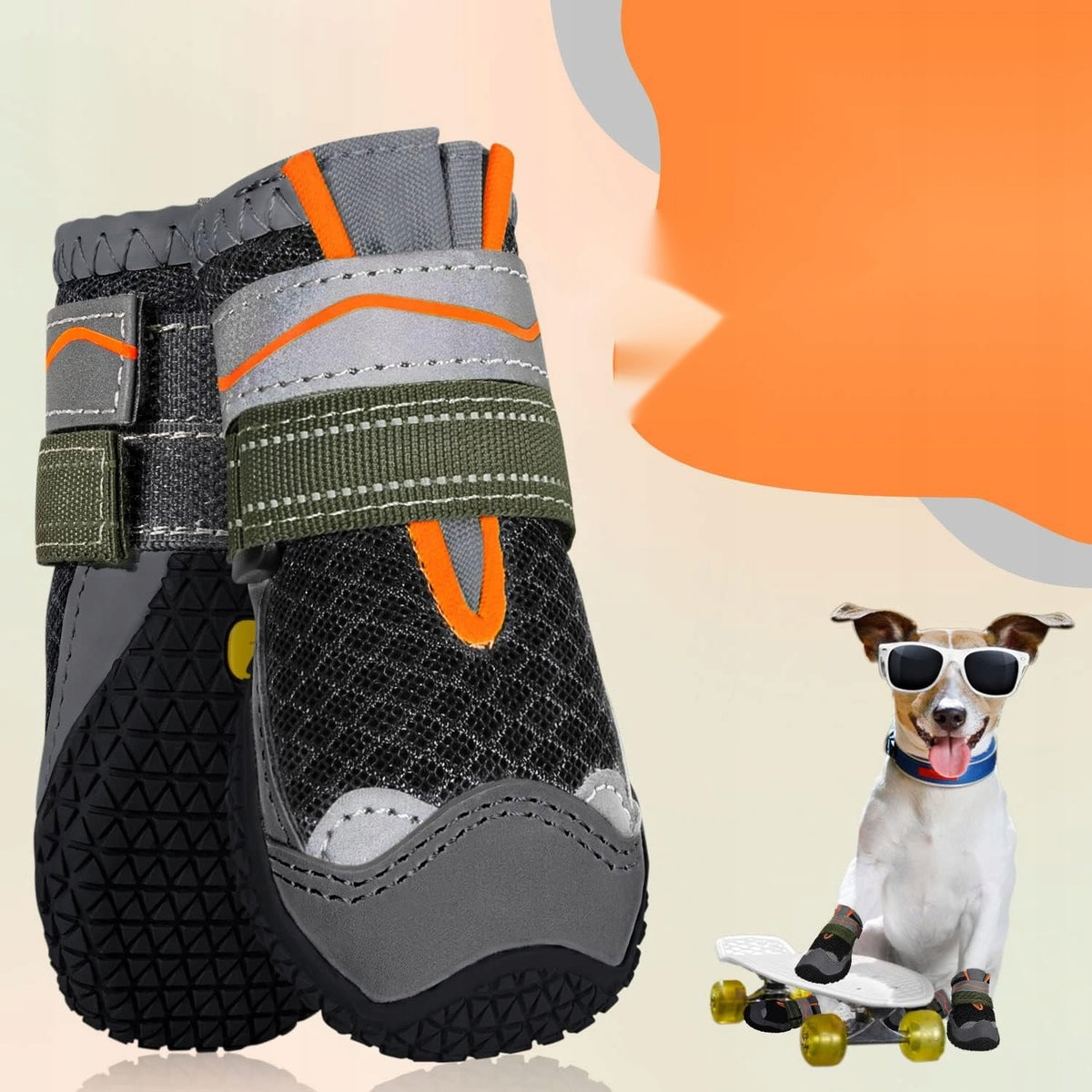 DOG SHOES 2 PIECES NON-SLIP BREATHABLE REFLECTIVE ADJUSTABLE Manufacturer code 5908107315506