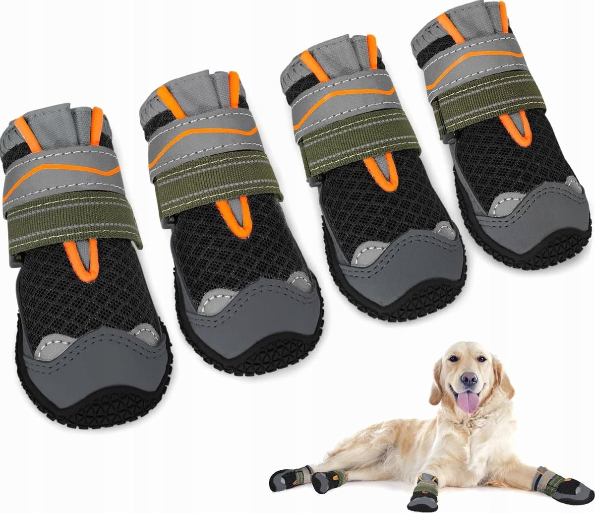 DOG SHOES BREATHABLE NON-SLIP PAWS SHOES ADJUSTABLE REFLECTIVE