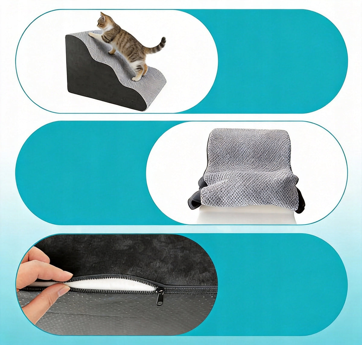 DOG STAIRS 3 DEGREES MILD STABLE WITH NON-SLIP BOTTOM Maximum load 15 kg