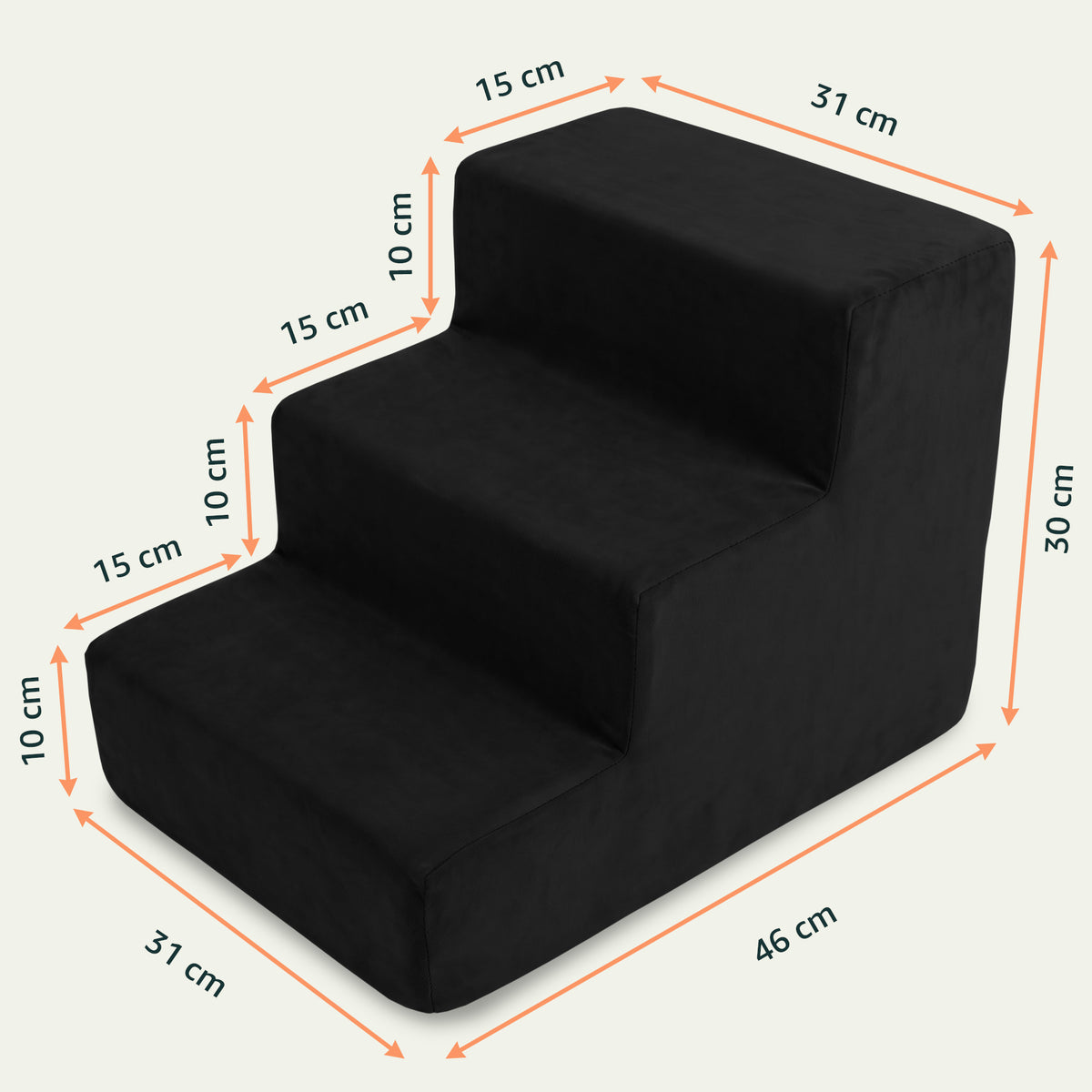DOG STAIRS 30CM VELOUR FOR BED RAMP 3 DEGREES FOR CAT ANIMALS POUF Packaging status original
