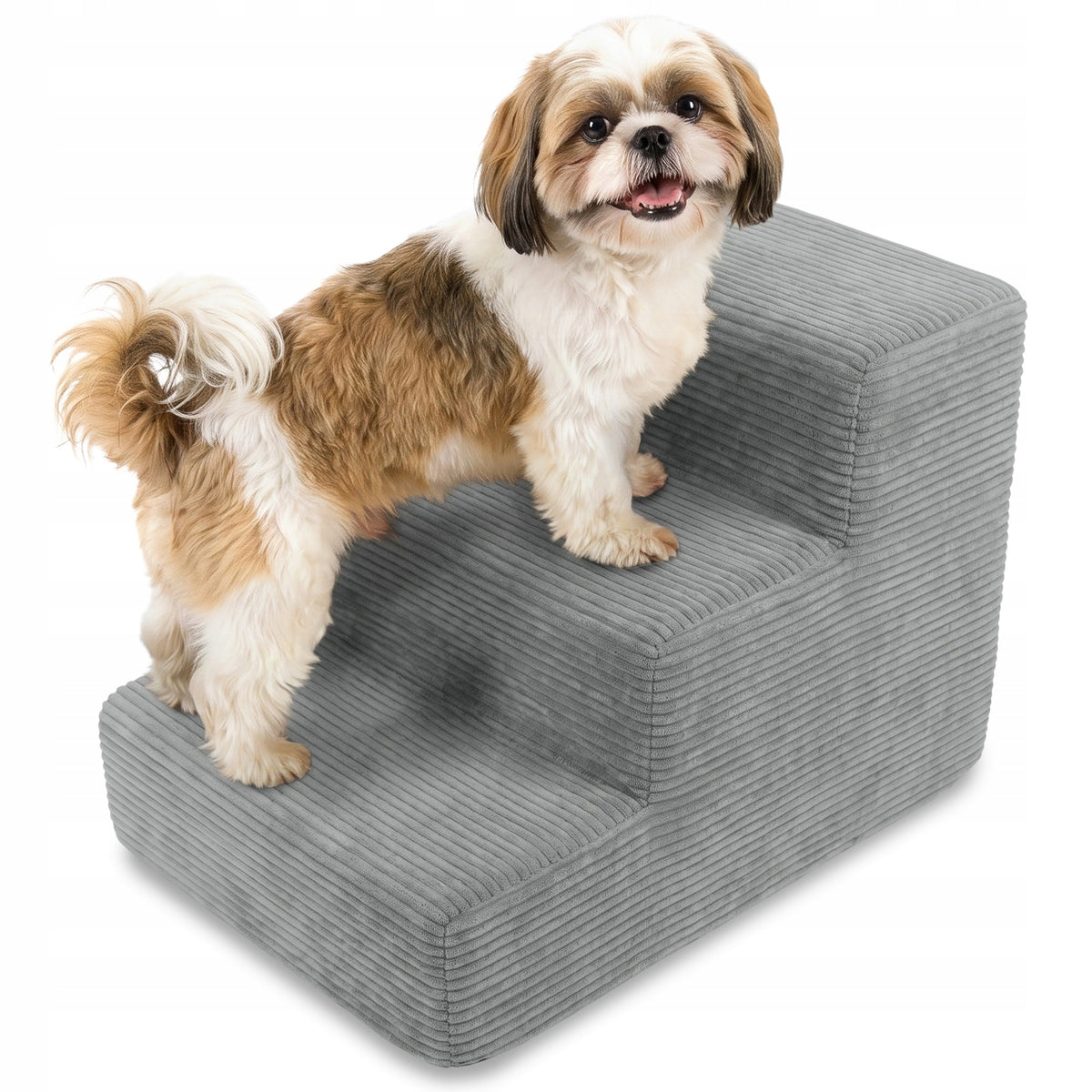 DOG STAIRS 30cm GREY FOR BED RAMP 3 DEGREES FOR CAT ANIMALS POUF