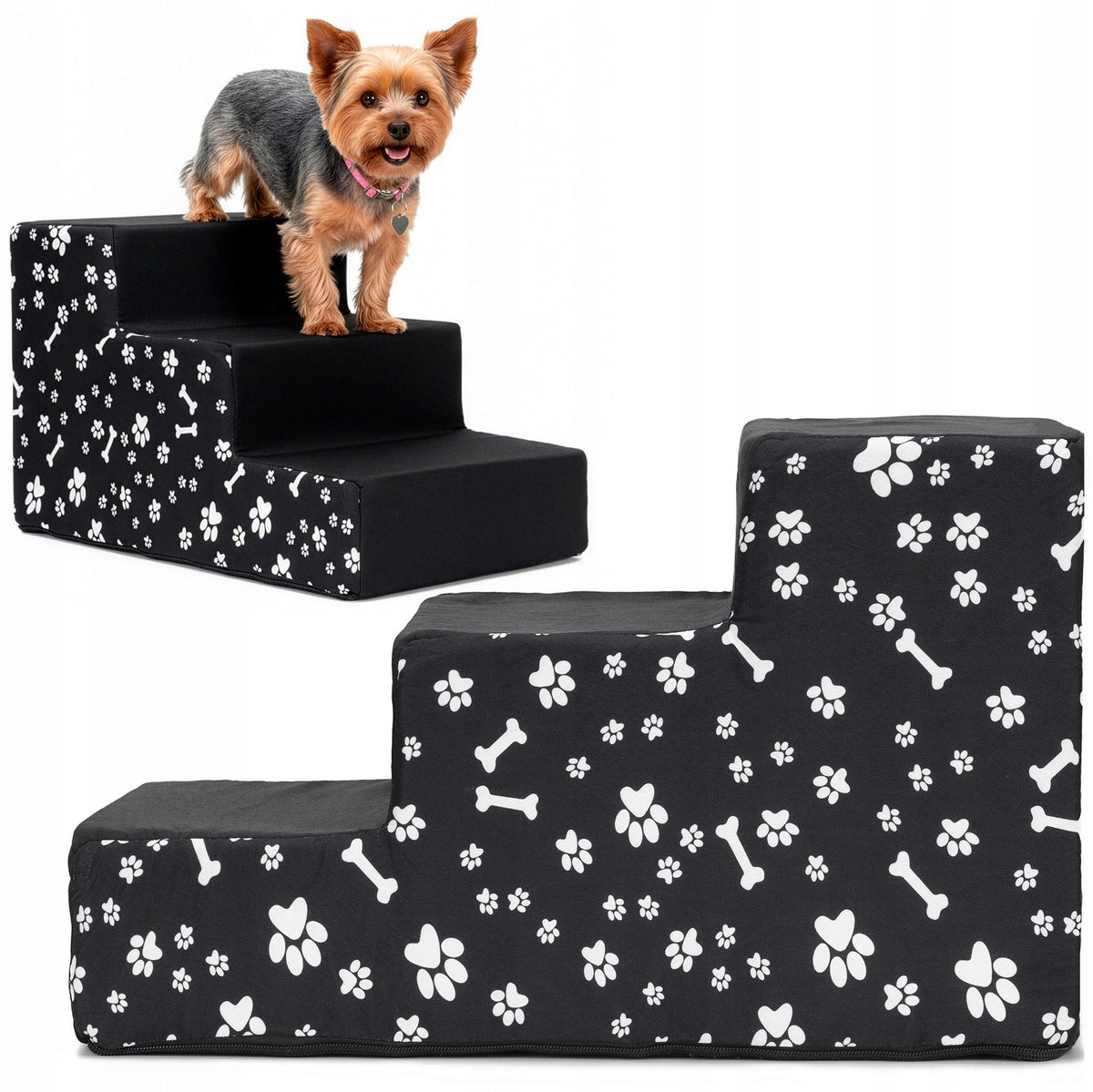 DOG STAIRS CAT ANIMALS STAIRS BLACK SOFT 30cm 3 DEGREES PLATFORM