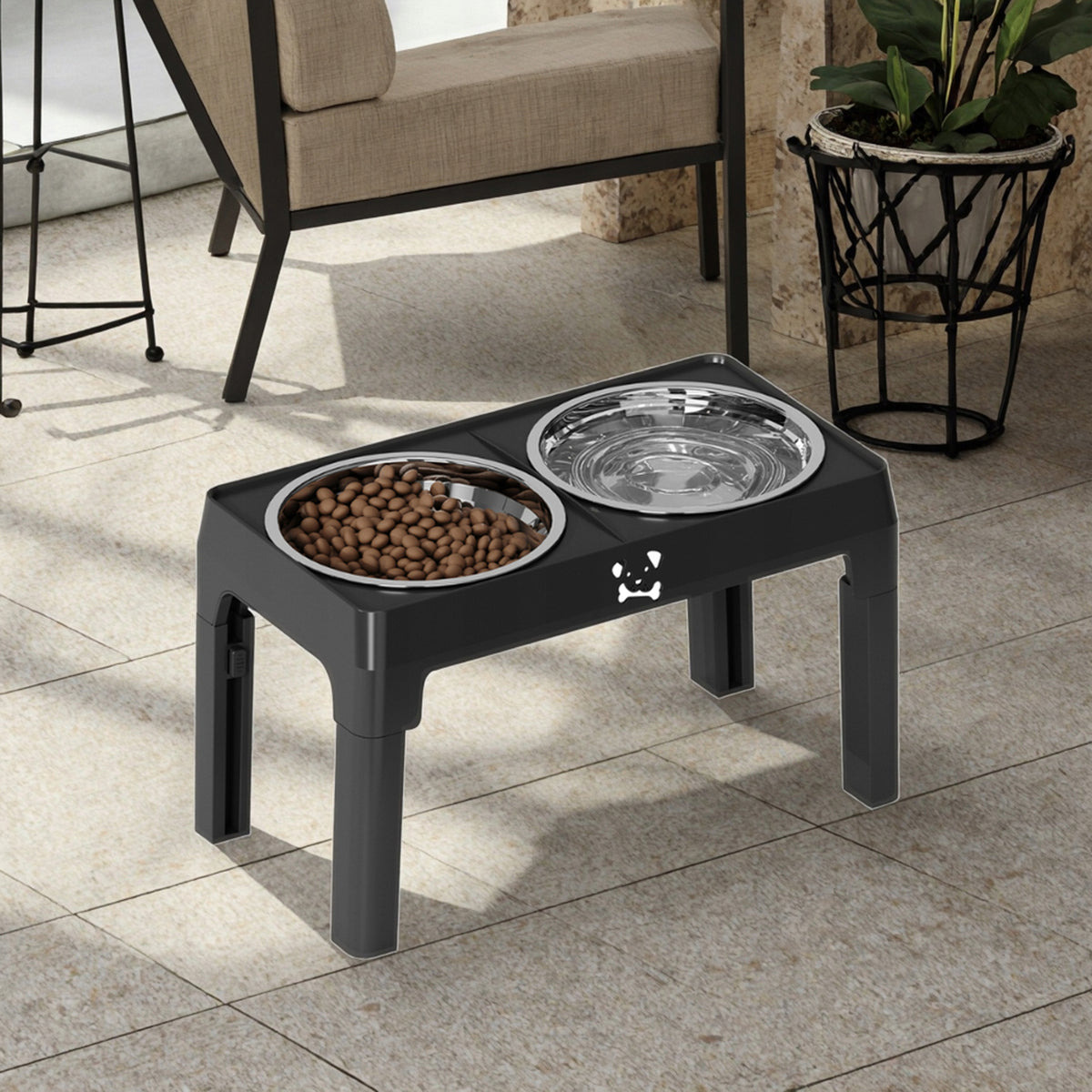 DOG STAND BOWLS ADJUSTABLE 2X1L STAINLESS STEEL DOUBLE Manufacturer code MISKA DLA PSA