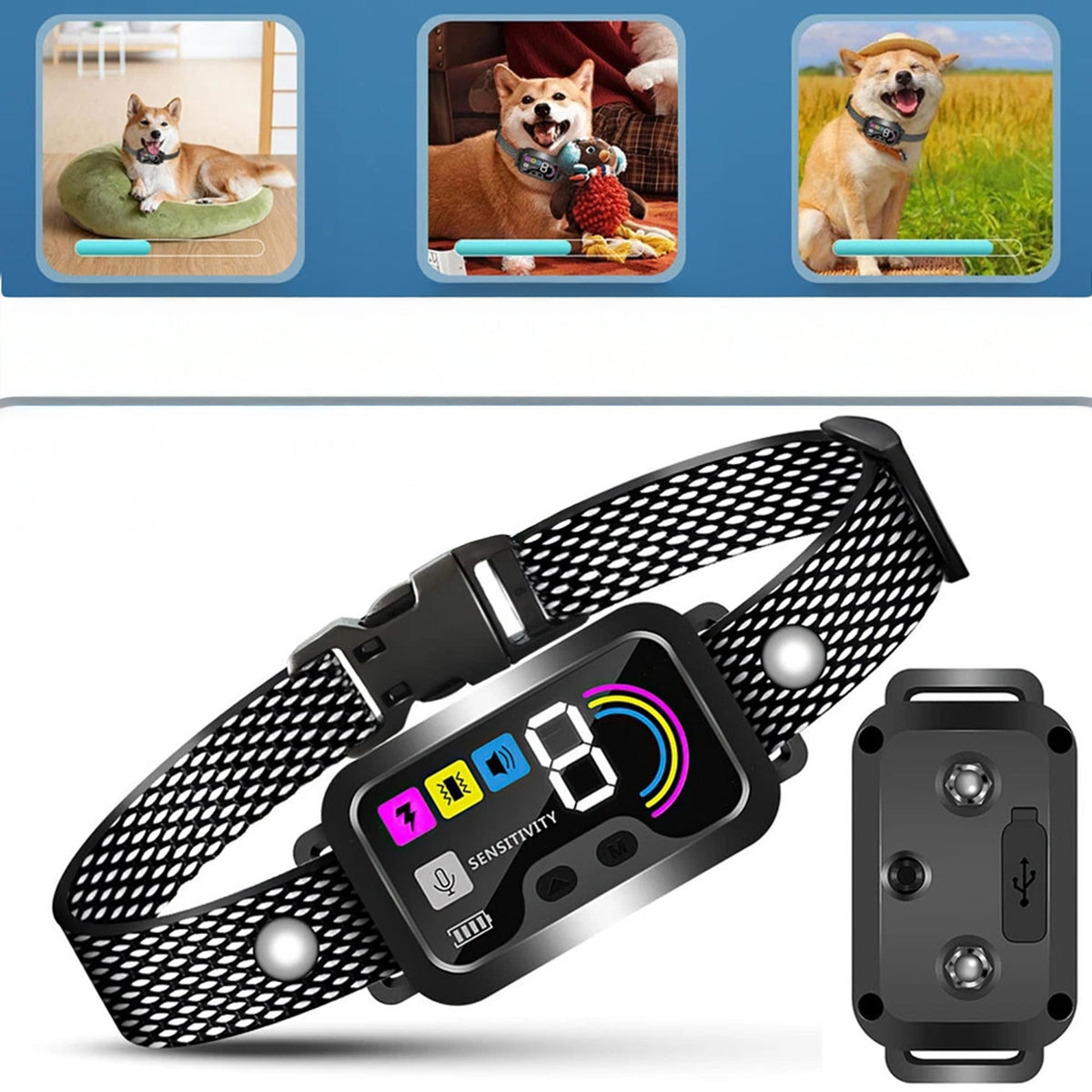DOG TRAINING COLLAR 8 MODES ADJUSTABLE WATERPROOF IN Microphone Manufacturer code Obroża treningowa dla psa
