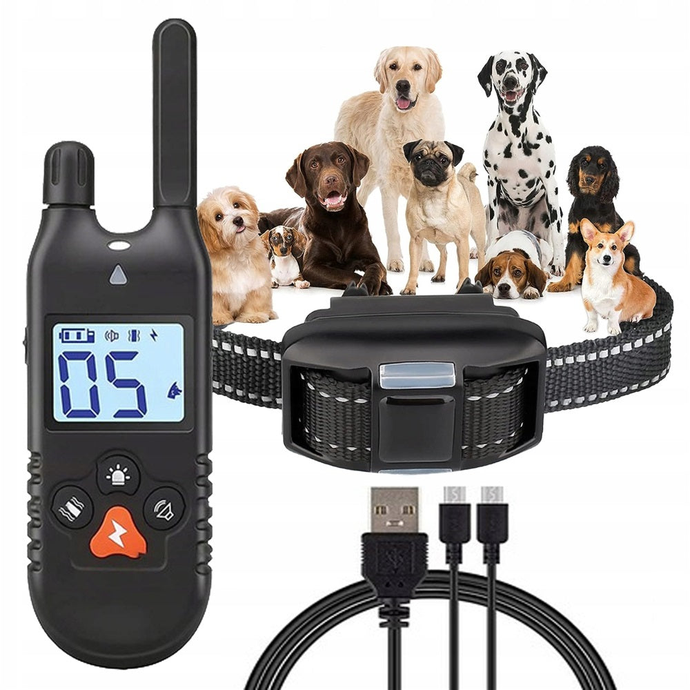 DOG TRAINING COLLAR WITH REMOTE CONTROL WATERPROOF AND BUILT-IN LIGHT