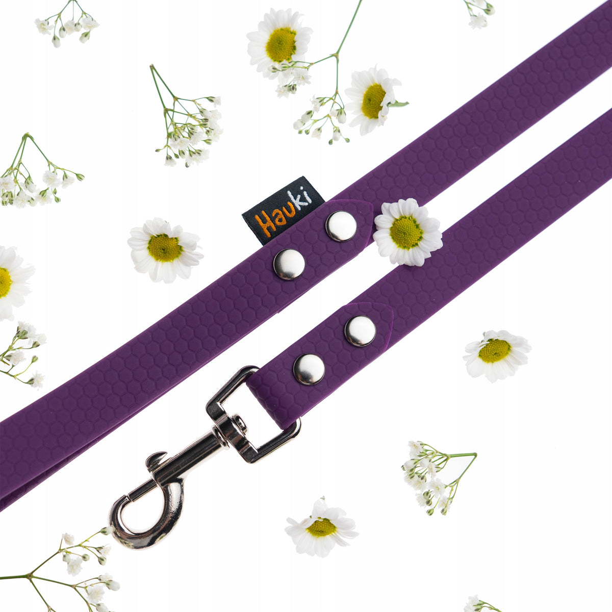 DOG TRAINING CORD 5M. CLASSIC DOG LEASH. PURPLE. HEXA PATTERN Packaging status original