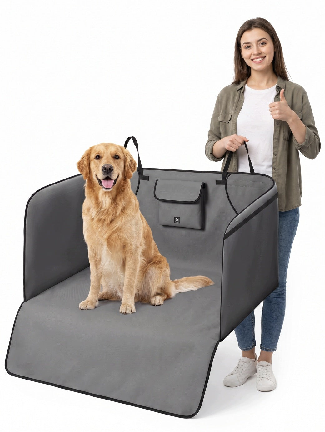 DOG TRUNK MAT XL WATERPROOF COVER WITH SIDES GREY
