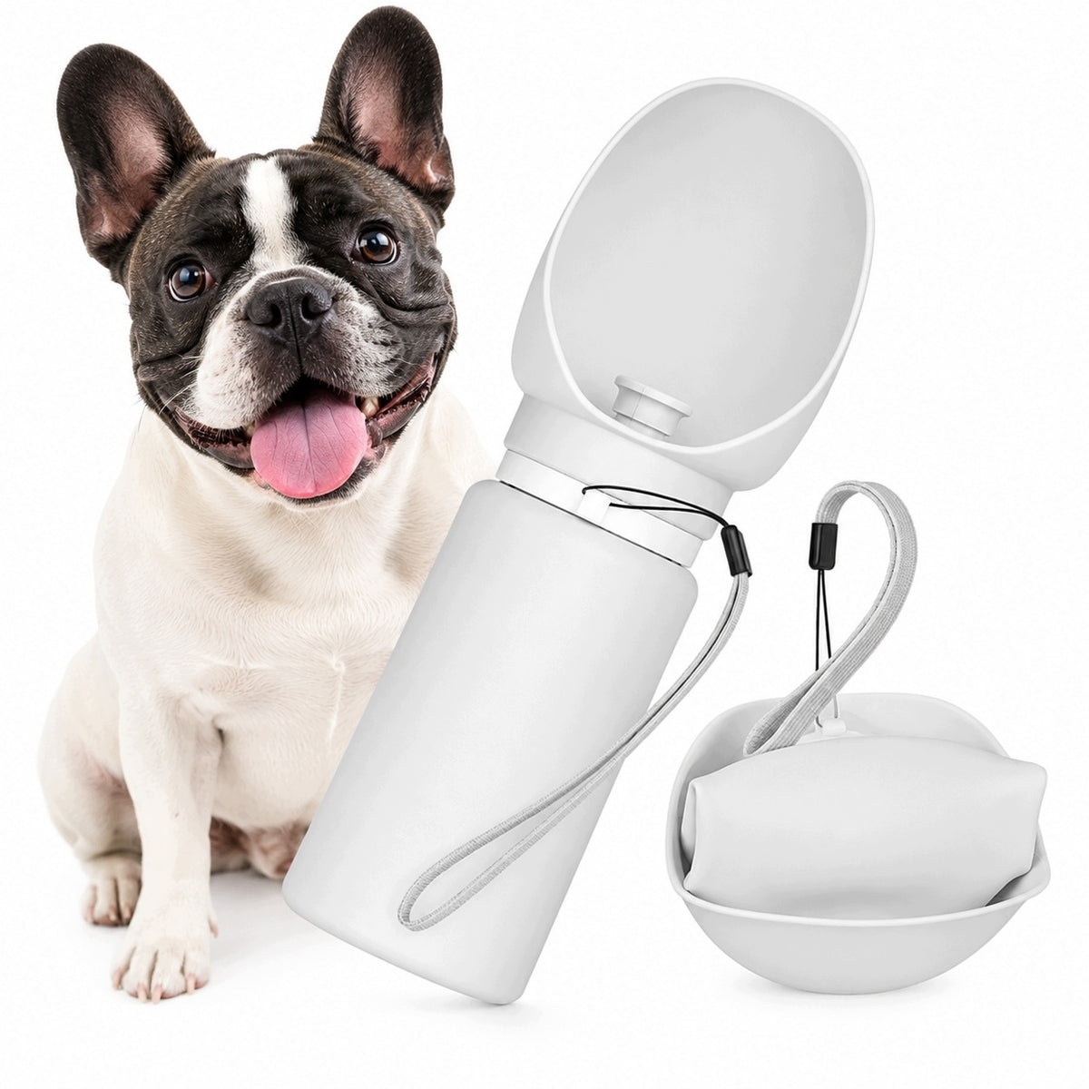 DOG WATER BOTTLE DRINKER WITH BOWL PORTABLE FOLDING 0,55L