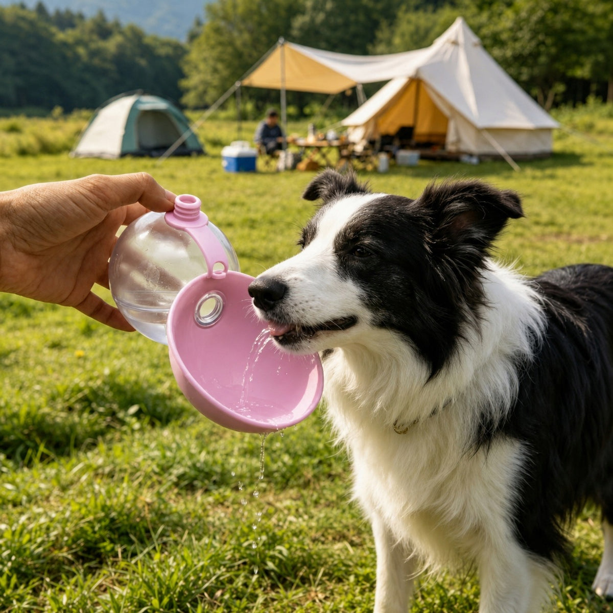 DOG WATER BOTTLE TRAVEL BOWL TRAVEL DRINKER PINK Manufacturer code 4006743742340