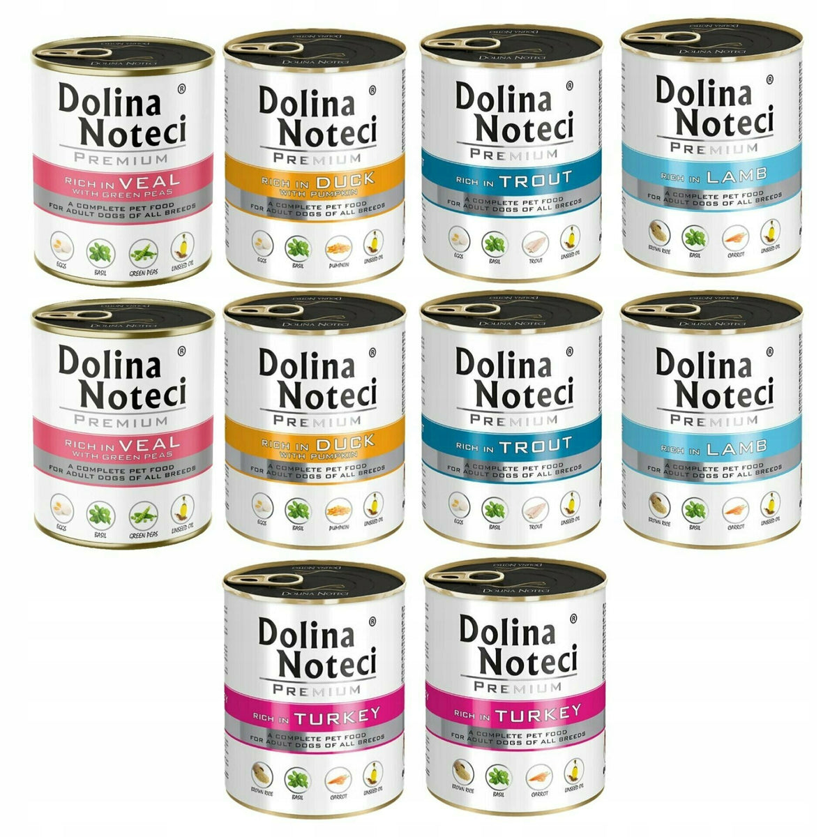 DOLINA NOTECI dog food can MIX FLAVORS 10x 800g
