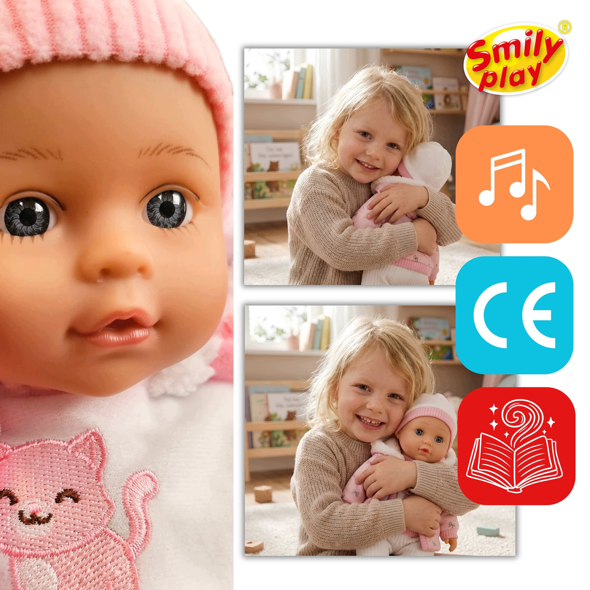 DOLL BABY INTERACTIVE LARGE soft 32 cm speaks sings 2 languages PL ENG large Packaging status original