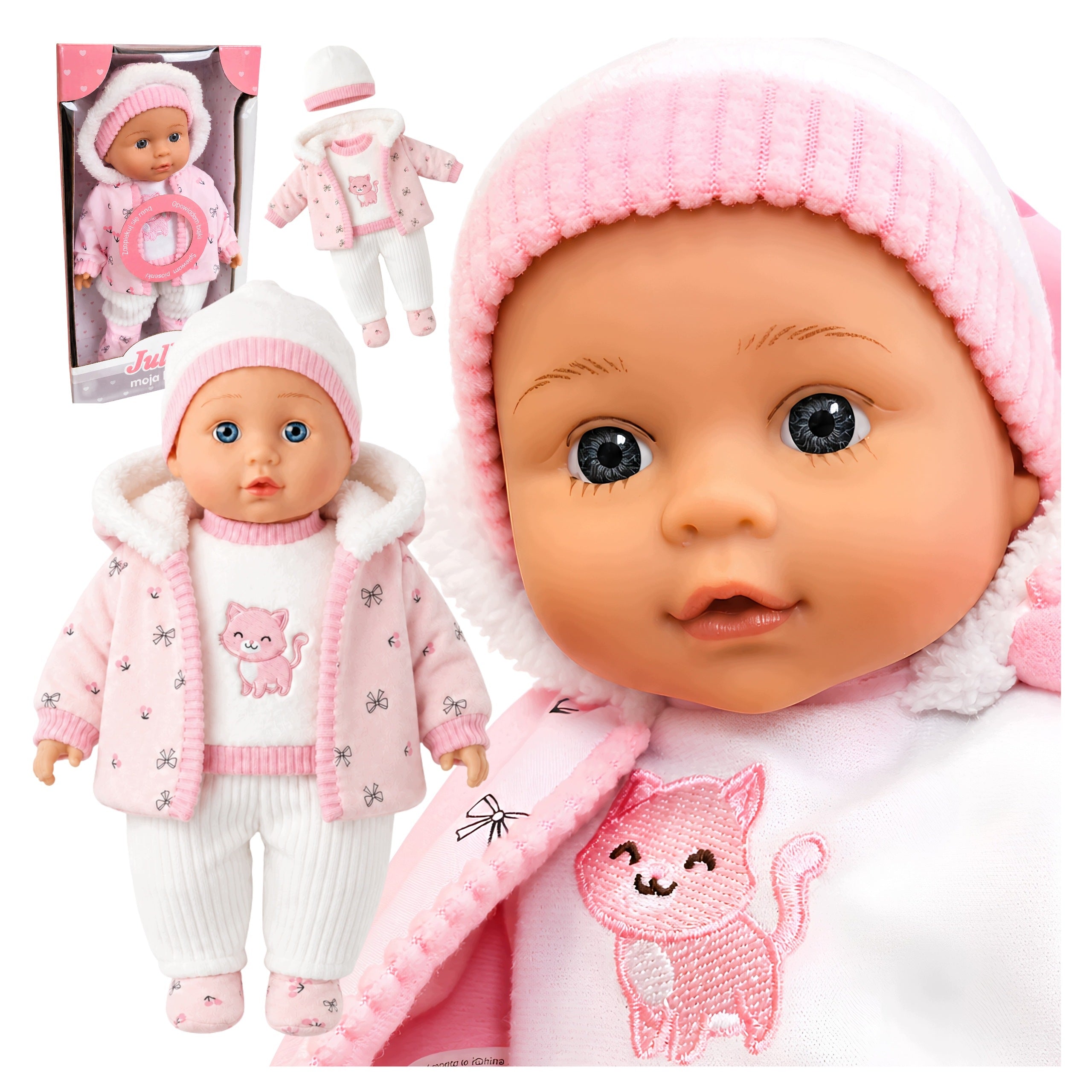 DOLL BABY INTERACTIVE LARGE soft 32 cm speaks sings 2 languages PL ENG large