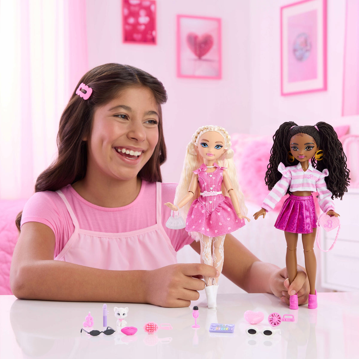 DOLL BARBIE DREAM BESTIES BROOKLYN FASHION SET + BOOMBOX BAG ACCESSORIES. Manufacturer code JKP51