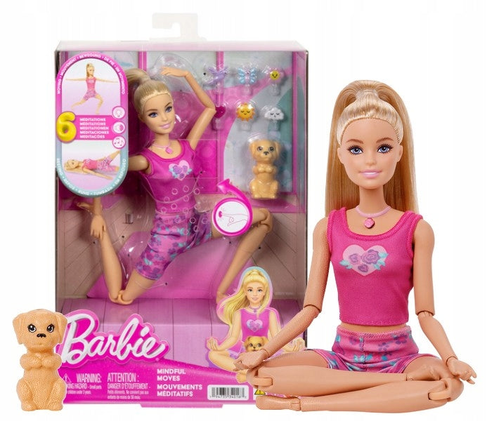 DOLL BARBIE MADE TO MOVE MOVING Meditation, interactive doll with dog