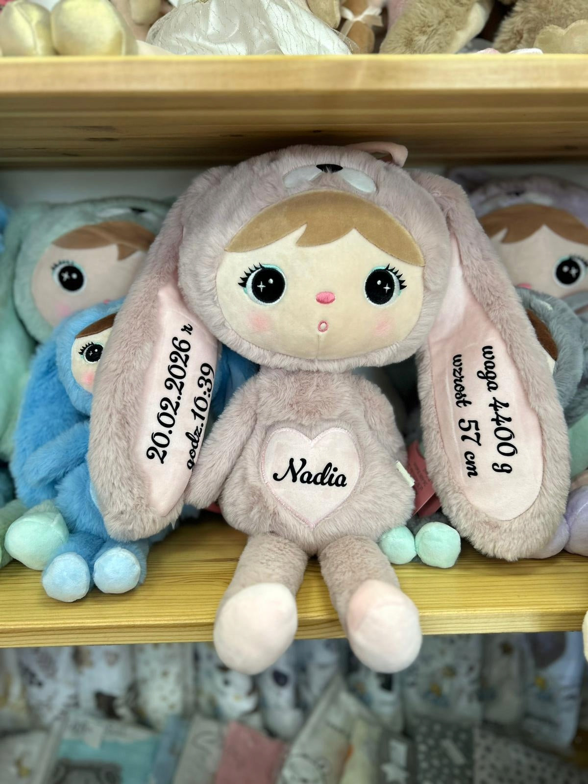 DOLL METOO WITH NAME RABBIT 50 cm PINK GIFT FOR BAPTISM METRIC Manufacturer code 3001