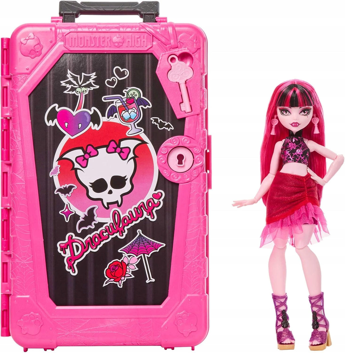 DOLL MONSTER HIGH SCARY SECRETS S7 Draculaura holiday set with suitcase Brand Monster High