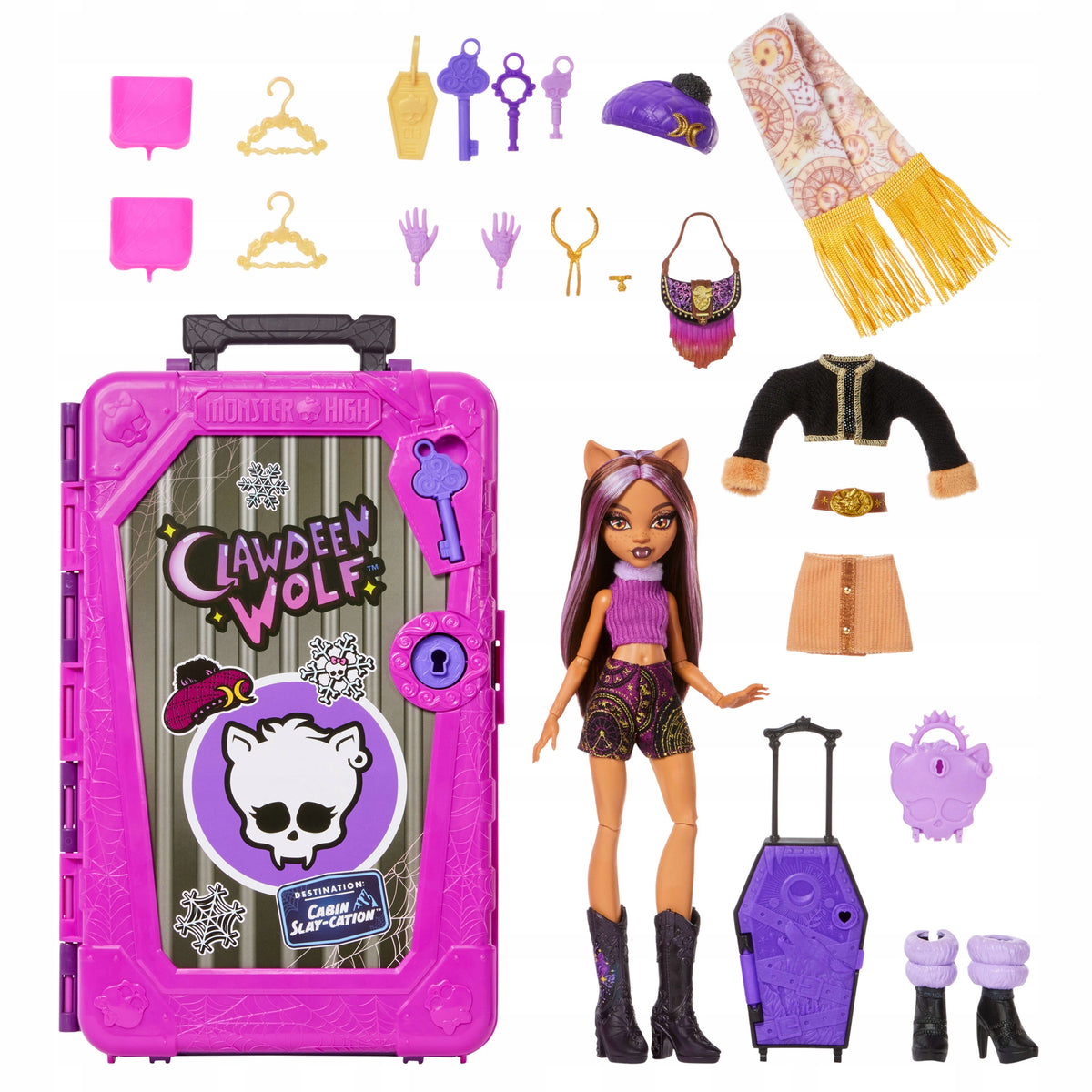 DOLL MONSTER HIGH SCASECRETS CABIN SLAY-CATION S8 Clawdeen Wolf Packaging status original