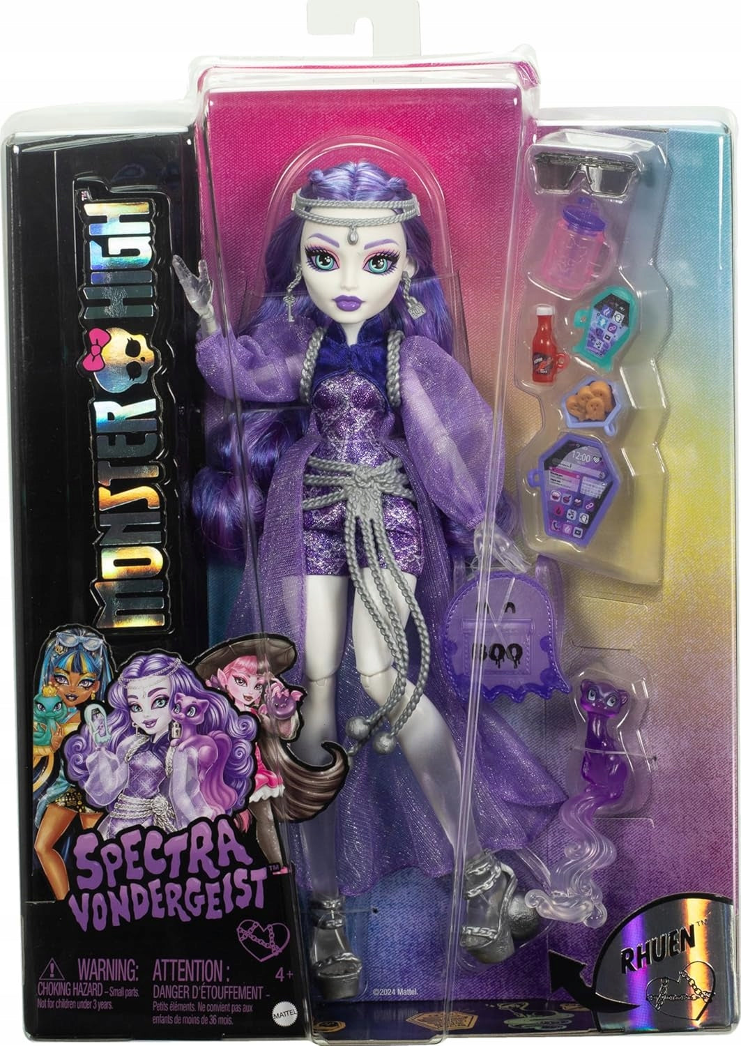DOLL MONSTER HIGH Spectra Vondergeist + pet ferret Rhuen Packaging status original