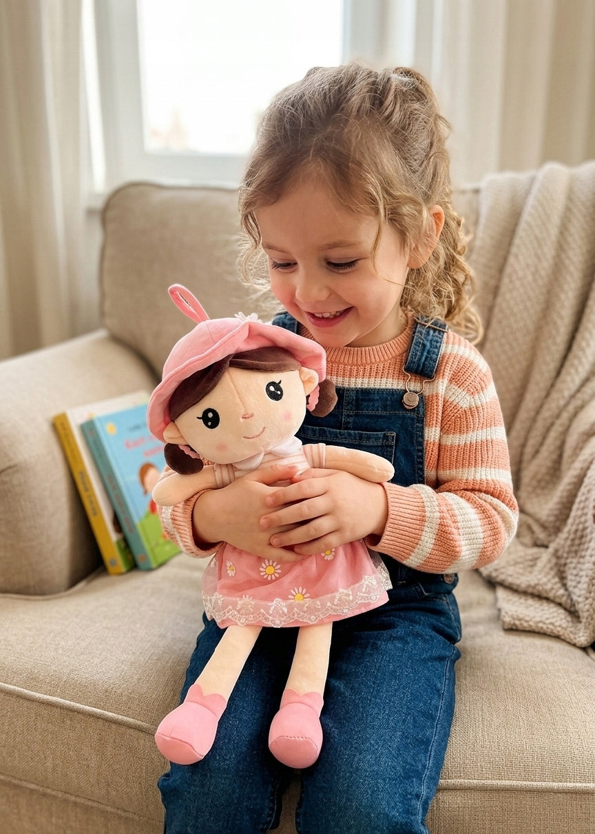 DOLL PLUSH girl RAG CUDDLY DOLL in DRESS Manufacturer code Lalka Przytulanka Szmaciana LS00200222