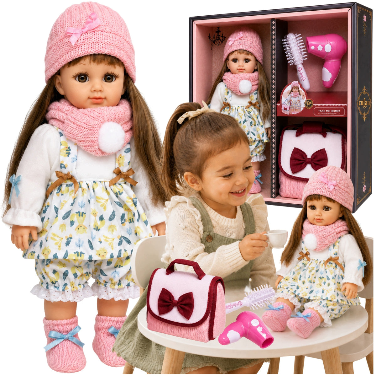 DOLL WITH ACCESSORIES LIKE A LIVING 38 CM FASHIONABLE CUTE REALISTIC 3+