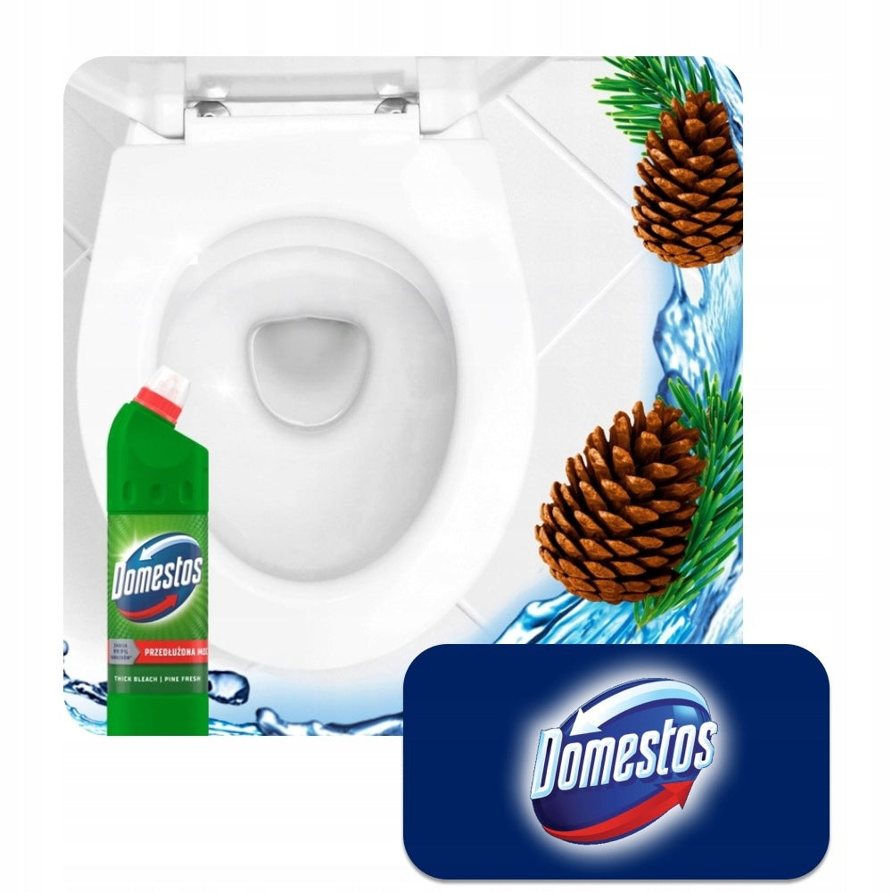 DOMESTOS green Pine Toilet Cleaner set 4x750ml EXTENDED POWER Packaging status original