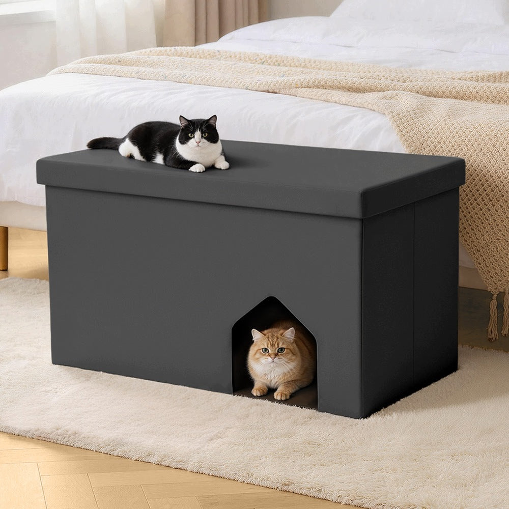 DOMIPET litter box cabinet with bed, waterproof, foldable, black Brand no brand