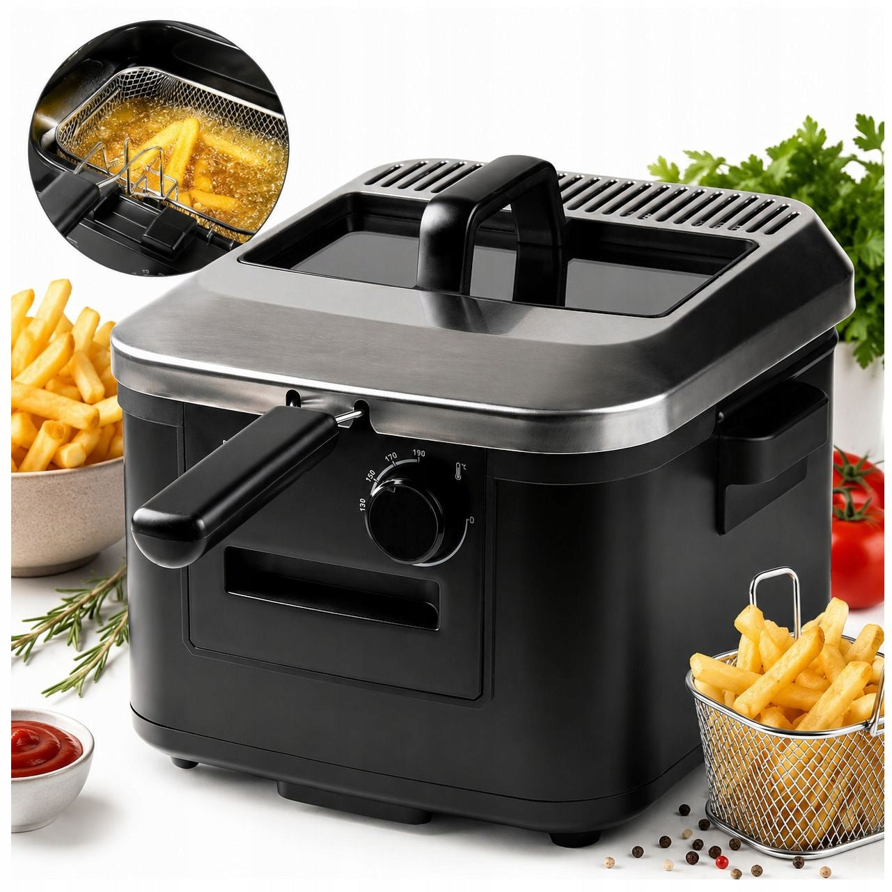 DOMO DO545FR Fryer 4L, 2000W, Window, Inox, Oil Fryer
