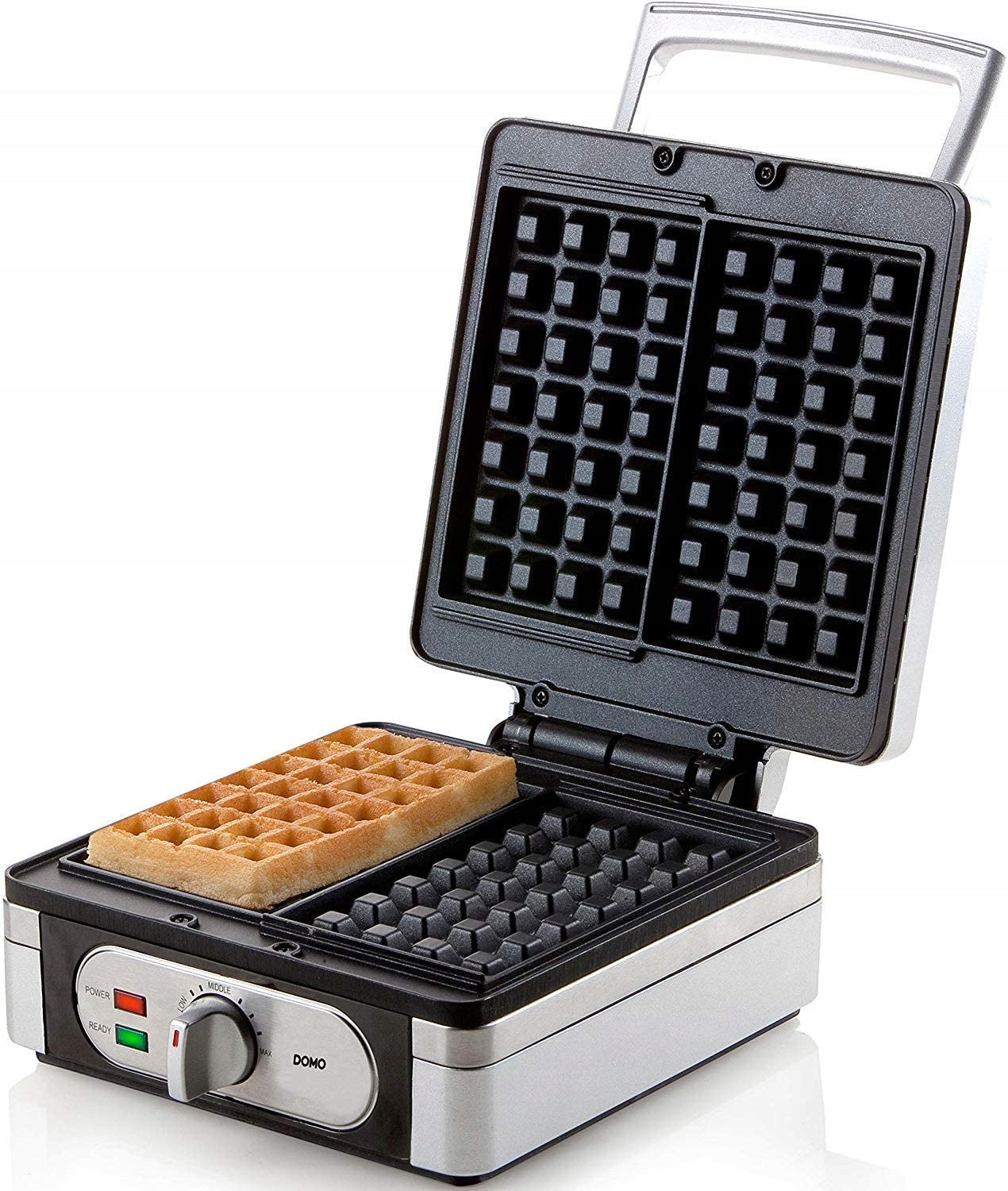 DOMO DO9047W waffle maker, 2 Belgian waffles crispy XXL, strong adjustment